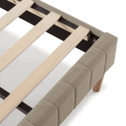 Sommier + tête de lit Eris 140x190 cm Beige