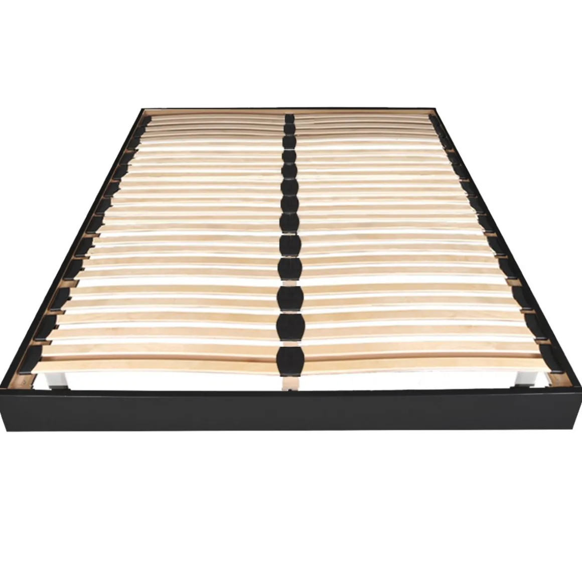 Sommier cadre à lattes sur pieds 140x190 cm 2x24 lattes ASCQ