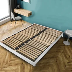 Sommier cadre à lattes sur pieds 160x200 cm 2x26 lattes ASCQ