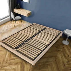 Sommier cadre à lattes sur pieds 160x200 cm 2x26 lattes ASCQ