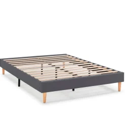 Sommier tapissier Aura 140x190 cm Gris Foncé, Hauteur 30 cm