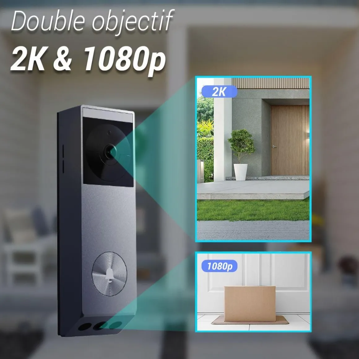 Sonnette connectée EP3X PRO2K+ 1080p/ 2cam/ 32Go int+Pan S.