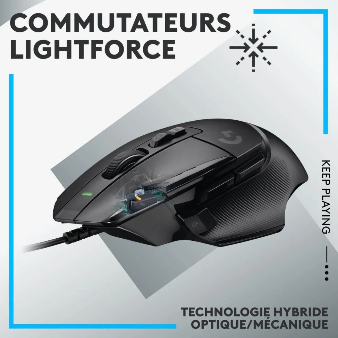 Souris Gamer Filaire G502X filaire noir + tapis G240