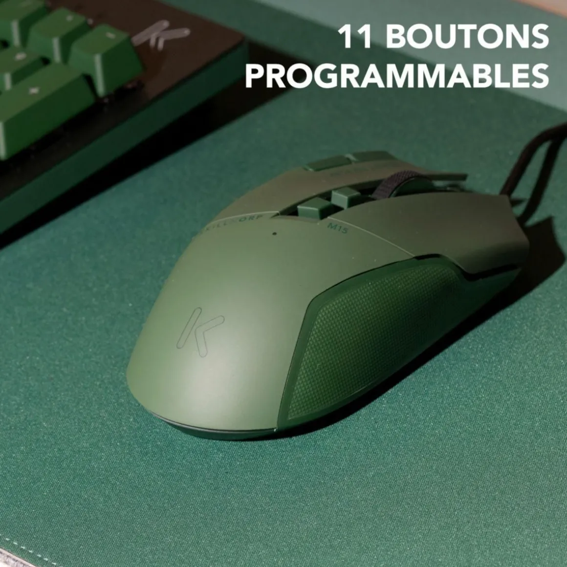 Souris Gamer Filaire M15 VERTE V2 Progress