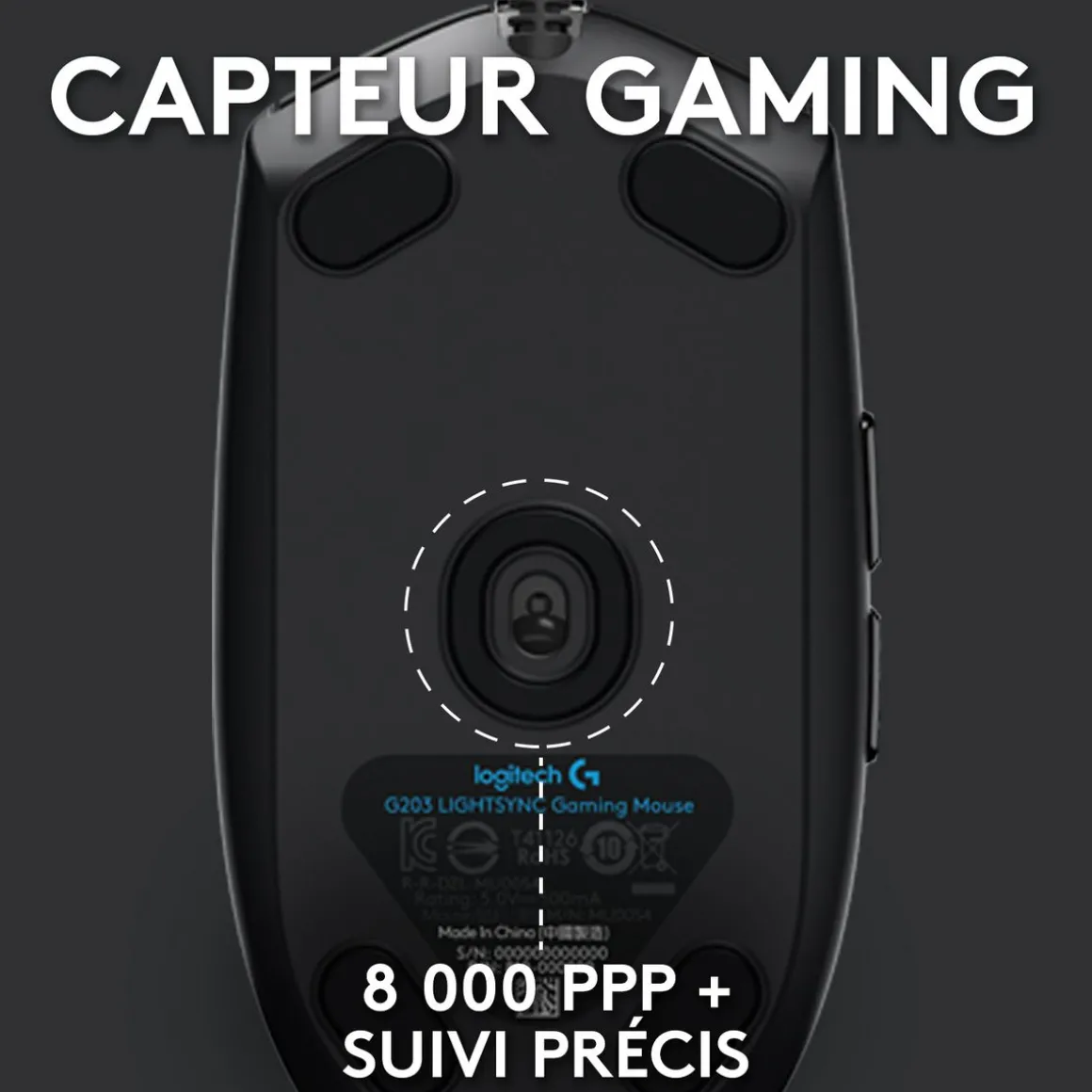 Souris Gaming G203 LIGHTSYNC Filaire RVB