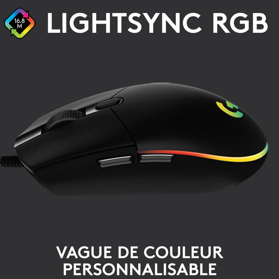Souris Gaming G203 LIGHTSYNC Filaire RVB