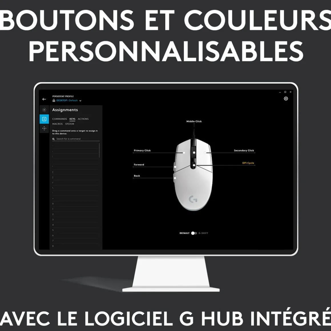 Souris Gaming G203 LIGHTSYNC Filaire RVB