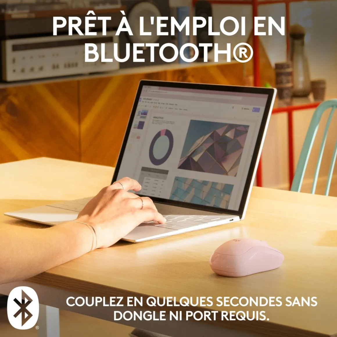 Souris sans fil Bluetooth M240 - Rose