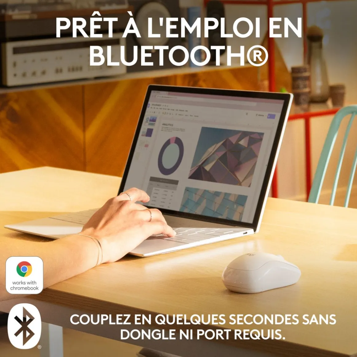 Souris sans fil Bluetooth M240 - Blanc