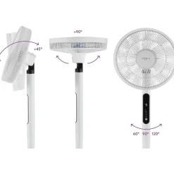 Spring X9 Ventilateur sur pied Silencieux et Puissant avec télécommande - 9 vitesses + Turbo et Eco - écran LED et minuterie