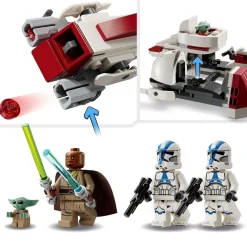 Star Wars 75378 - The Mandalorian L'évasion en Speeder BARC Set de construction pour enfants - Moto avec side-car à construire, Inclut Kelleran Beq et Grogu,