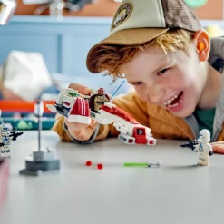 Star Wars 75378 - The Mandalorian L'évasion en Speeder BARC Set de construction pour enfants - Moto avec side-car à construire, Inclut Kelleran Beq et Grogu,