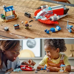 Star Wars 75384 Le Crimson Firehawk, Jouet de Construction avec Speeder Bike et Minifigurines