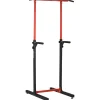 Station de musculation multifonction - barre de traction chaise romaine - hauteur réglable 6 niv. - acier noir rouge