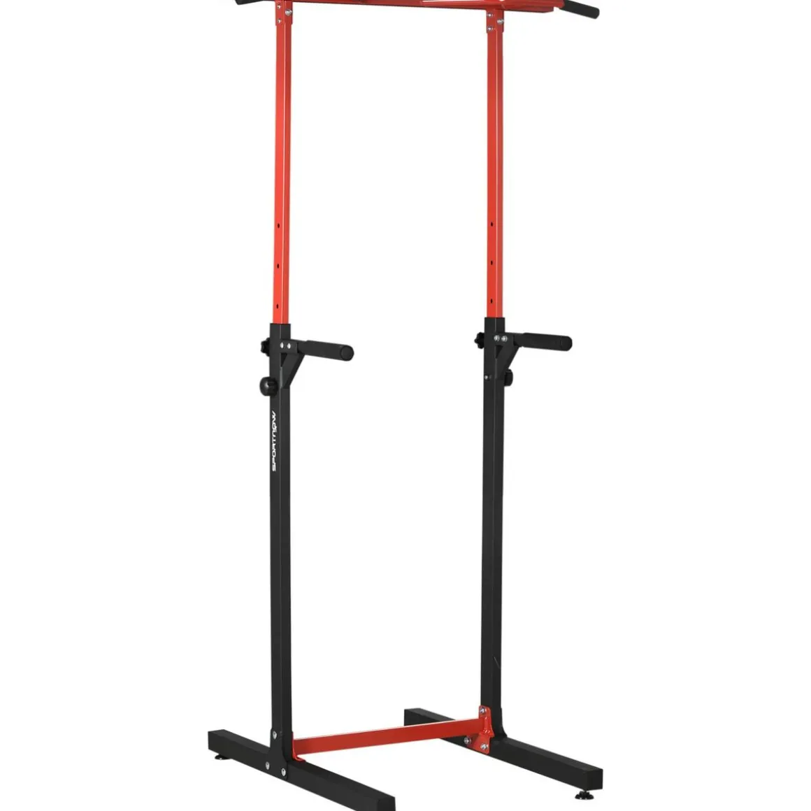 Station de musculation multifonction - barre de traction chaise romaine - hauteur réglable 6 niv. - acier noir rouge
