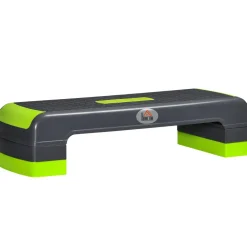 Stepper Fitness Aerobic hauteur reglable surface antiderapante dim. 78L x 28l x 10/15/20H cm PP noir vert