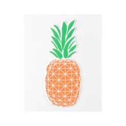 Sticker Puffy Ananas 10cm Orange & Vert