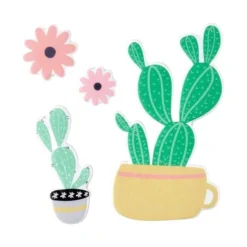 Sticker Puffy Cactus 10cm Vert