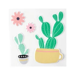 Sticker Puffy Cactus 10cm Vert