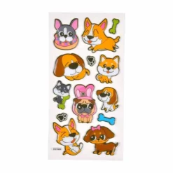 Stickers Effet 3D Chiens 21cm Multicolore