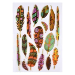 Stickers Effet Métal Plumes Multicolore