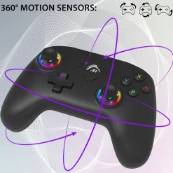 Subsonic - Manette sans fil pour Switch / Switch oled, LED, vibrations et gyroscope - Noire