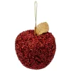 Sujet de Noël avec Perles Pomme 9cm Rouge