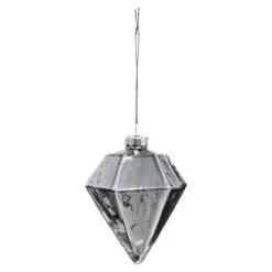 Sujet de Noël Déco Diamant 9cm Argent