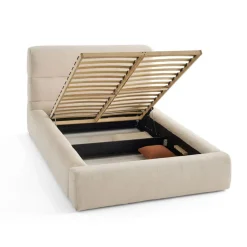 Sunset - lit coffre - 160x200 cm - sommier inclus - en fausse fourrure