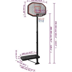 Support de basket-ball Noir 258-363 cm Polyethylene