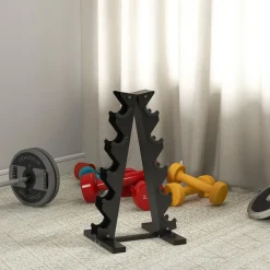 Support d'haltères à 5 niveaux - support de stockage d'haltères - charge max. 100 Kg - acier noir