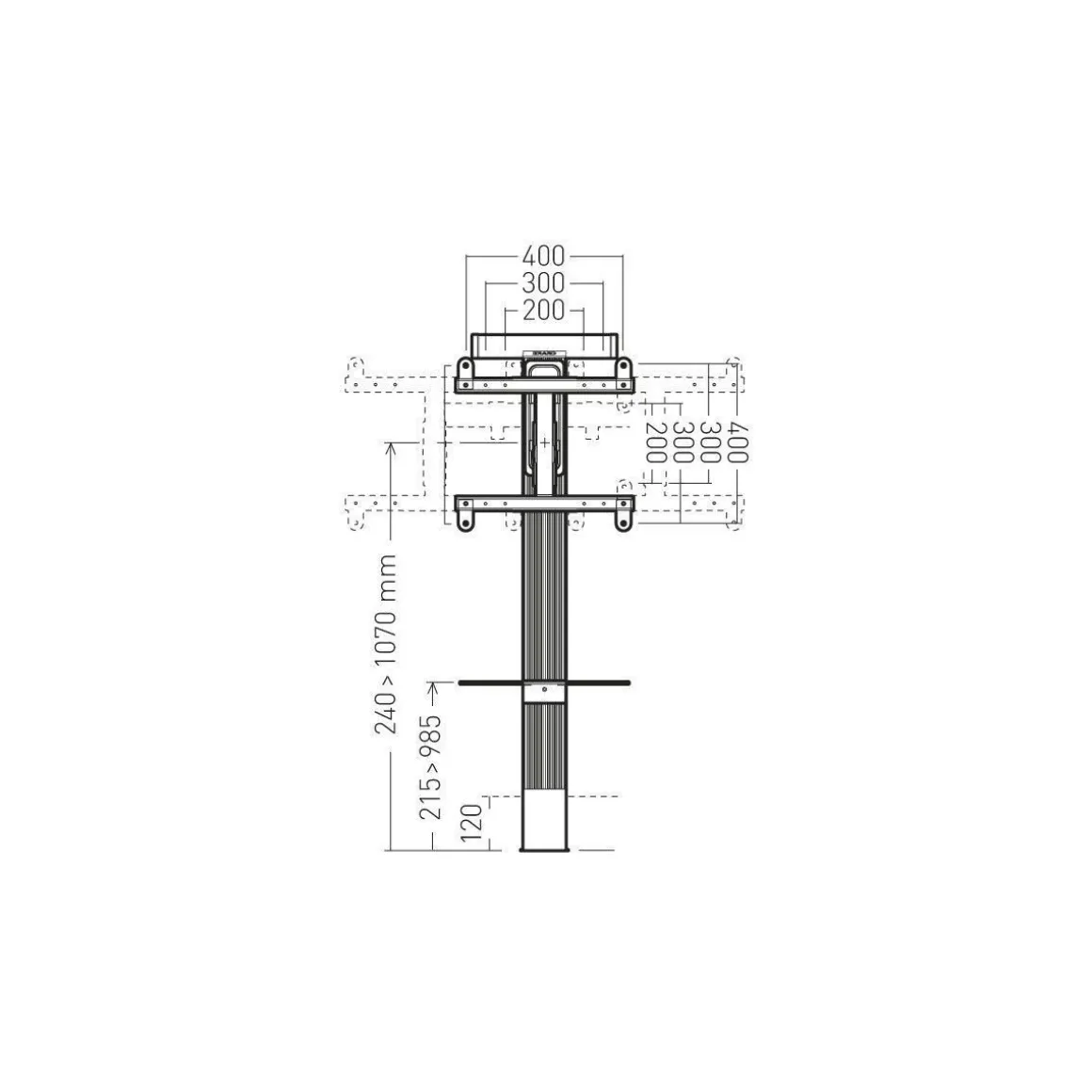Support mural TV EXOSTAND 400