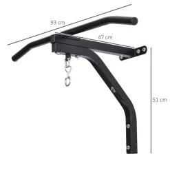 Support sac de boxe fixation sac de frappe barre de traction intégrée charge max. 130 Kg acier noir