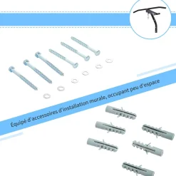 Support sac de boxe fixation sac de frappe barre de traction intégrée charge max. 130 Kg acier noir