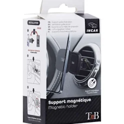 Support smartphone pour grille d'aération carbone noir