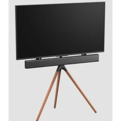 Support TV au sol Q1310 - Noir / Bois
