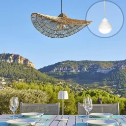 Suspension nomade MARBELLA NOMAD Bois Jute H14CM