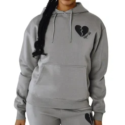 Sweat à Capuche Foncé Femme Project X Paris à Cœur Brise