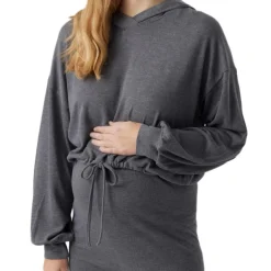 Sweat à Capuche Gris Femme Mamalicious Cassie