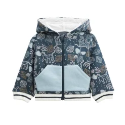 Sweat à capuche zippé bébé en molleton ultra chaud Félintrépide