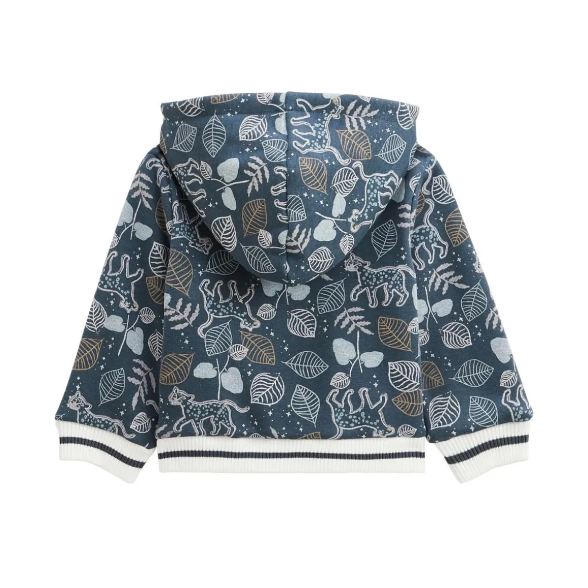 Sweat à capuche zippé bébé en molleton ultra chaud Félintrépide