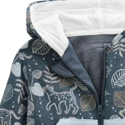 Sweat à capuche zippé bébé en molleton ultra chaud Félintrépide