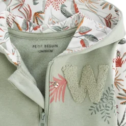 Sweat à capuche zippé enfant en molleton Abou