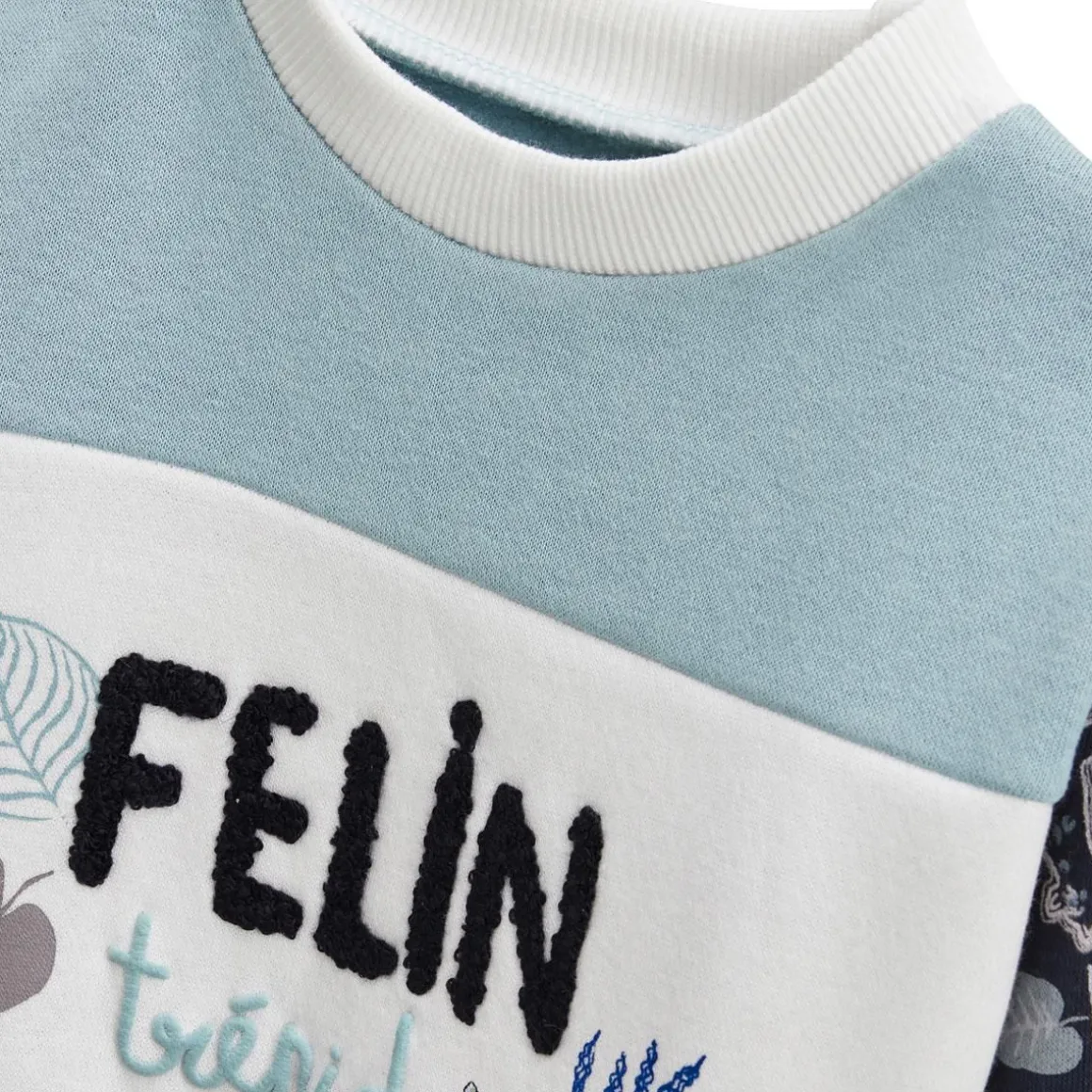 Sweat-shirt bébé en molleton Félintrépide