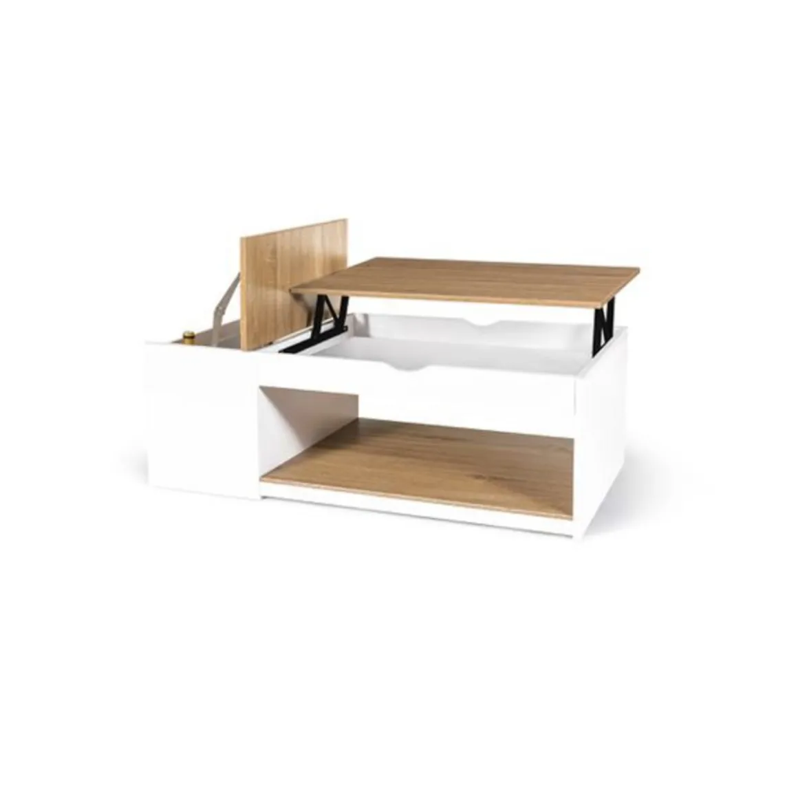 Table basse plateau relevable et coffre de rangement L60 cm LINE