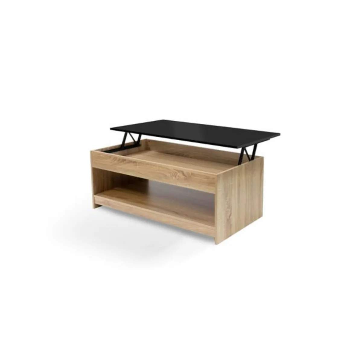 Table basse plateau relevable et coffre de rangement L60 cm LINE