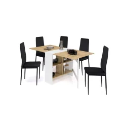 Table console extensible avec rangements L150 cm JESSIE