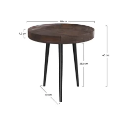 Table d'appoint Palak en bois de manguier D40 cm