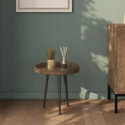 Table d'appoint Palak en bois de manguier D40 cm