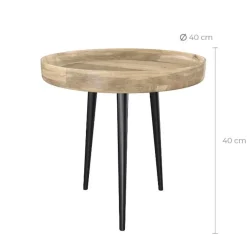 Table d'appoint Palak en bois de manguier D40 cm
